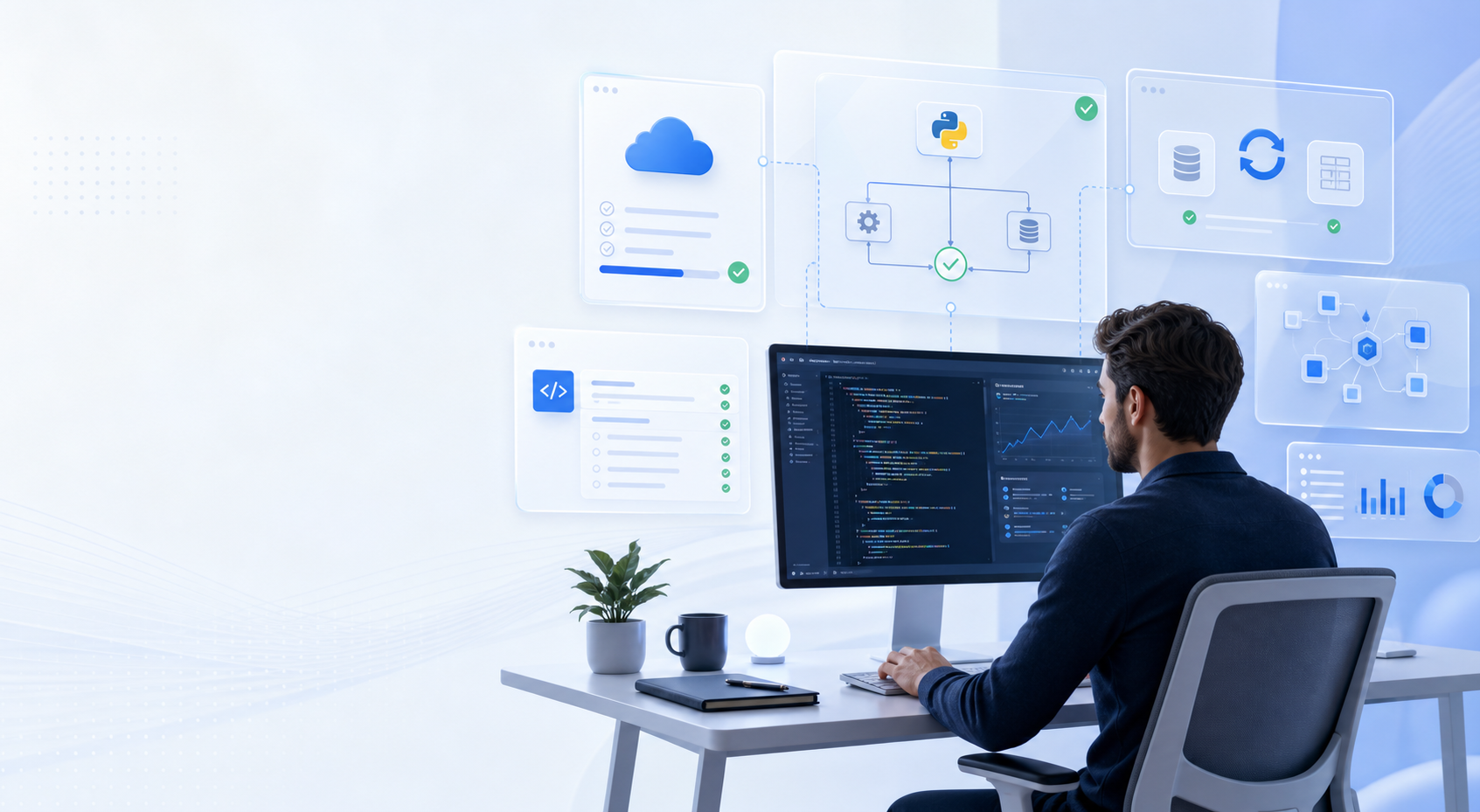 Visual de automacao, integracoes e desenvolvimento backend